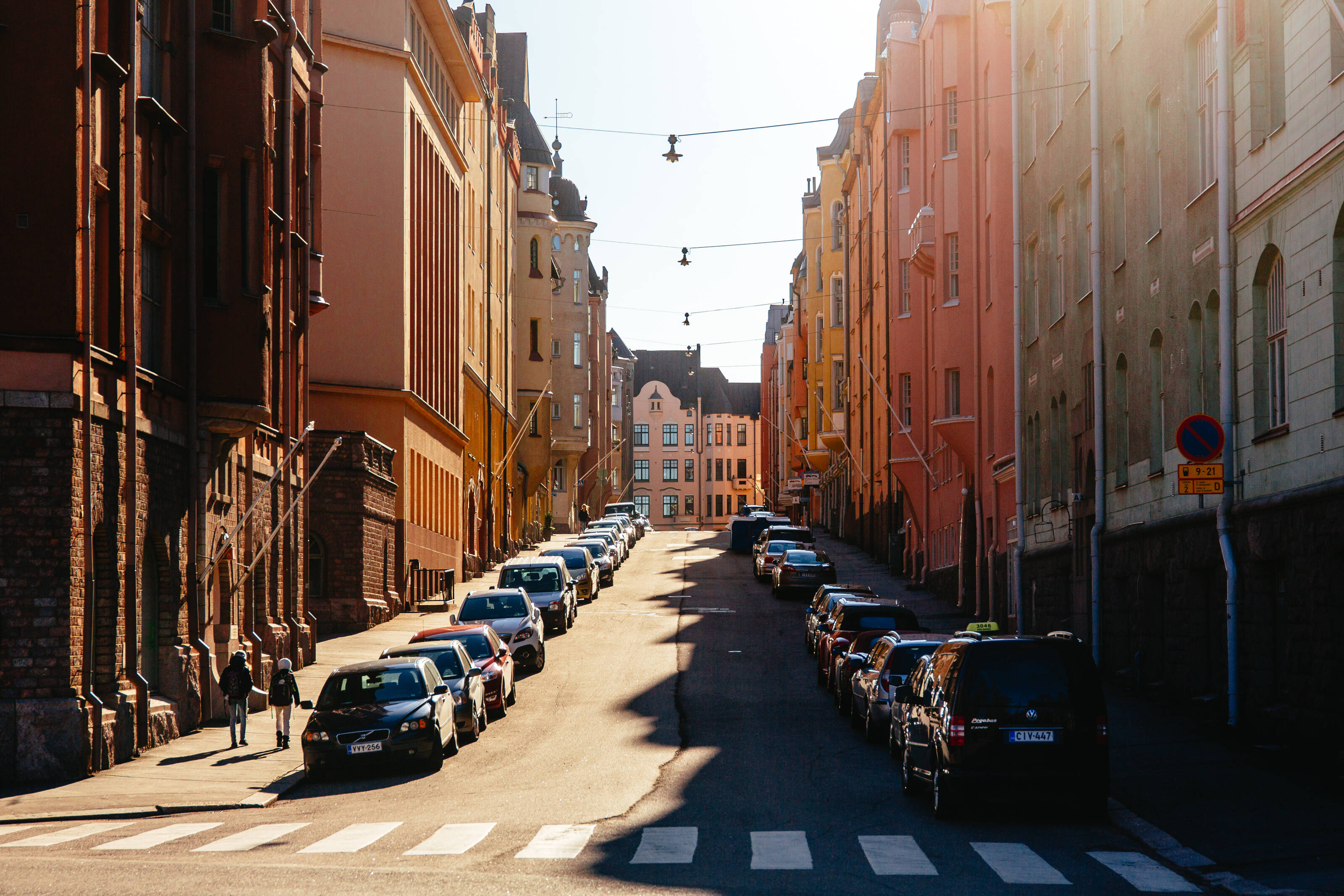 Spring light on the streets of Helsinki