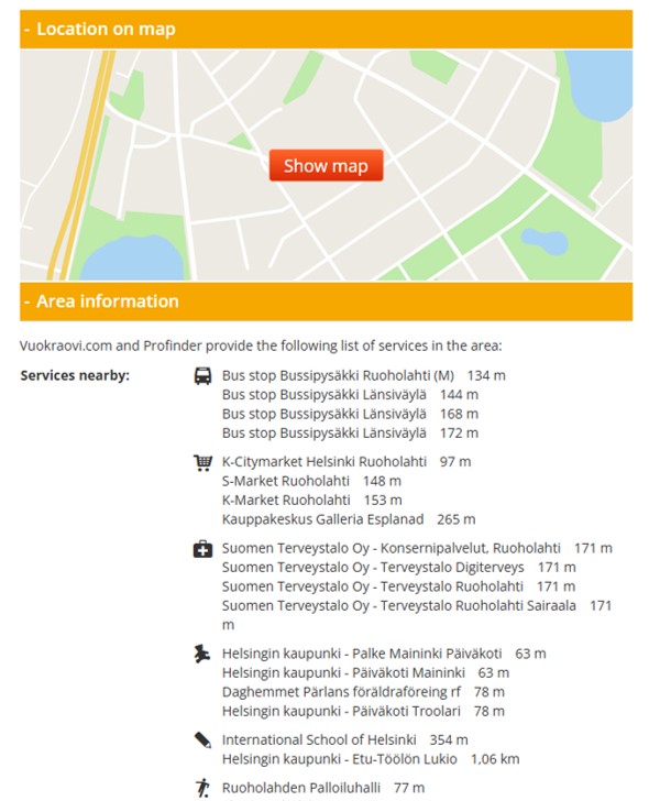 list of services in the area Services nearby